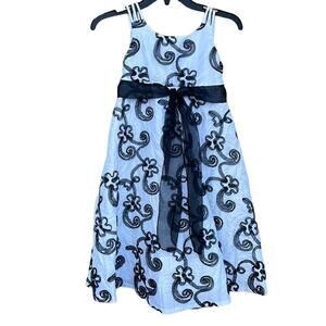 Iris & Ivy black & white formal dress girls size 7 (flowergirl, holiday, party)